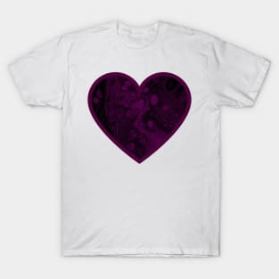 Purple/Black Paint Pour Heart T-Shirt